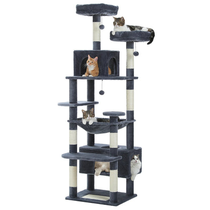 Arbre à chat avec niches, hamac et griffoirs sisal