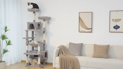 Arbre à chat avec niches, hamac et griffoirs sisal